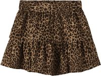 NAME IT NKFVINAYA SKIRT FFF NOOS Jupe Fille Noir Panthère Polyester Élasthanne