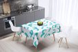 Bonamaison Tafelkleed, Anti-Mold, Sneldrogend, Waterdicht, 100% Polyester Tafellaken, Turkoois, wit, 140 x 140 Cm