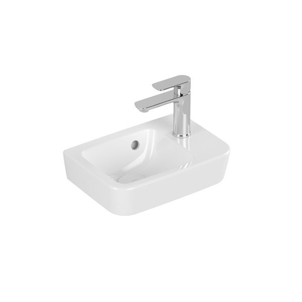 Villeroy & Boch O.novo fontein 36X25cm 1 kraangat rechts met overloop ceramic+ wit 434336R1