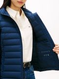 Tommy Hilfiger Dames Puffer Jas M Polyester Elastaan Marineblauw