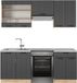 Vicco Fame-Line Unité de cuisine complète – 200 cm, WB Marbre Gris foncé