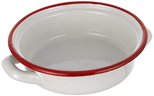 Ibili 909814 Omeletvorm 14 cm - geëmailleerd staal - wit/rood