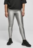 Urban Classics Highwaist Shiny Metallic Legging Dames Zilver XL