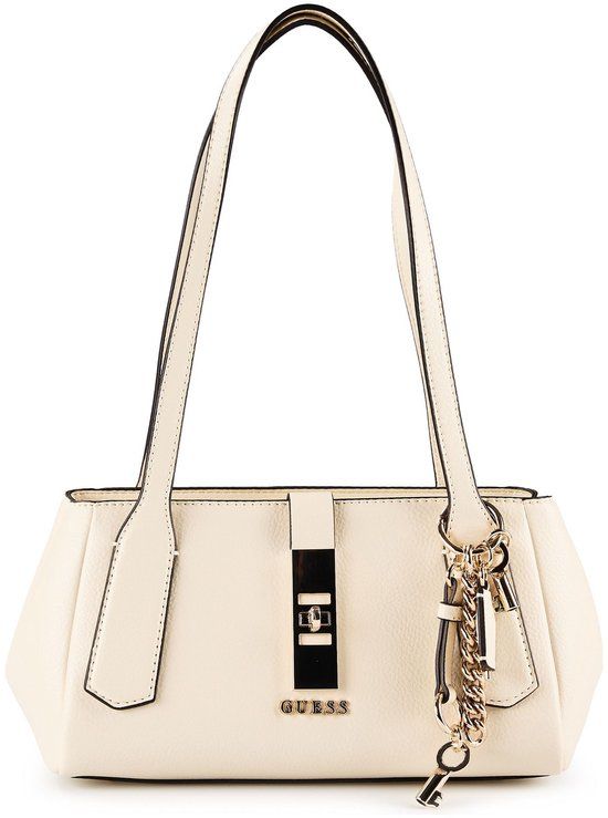 GUESS Brooke Shoulder Satchel Bag Cream White