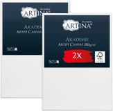 Artina Set van 2 Schilderdoeken Canvas 50x80 cm Wit