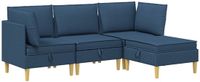 vidaXL Modulaire bankset met opslag 4-delig Blauw Stof