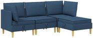 vidaXL Ensemble de canapés modulaires avec rangement 4 pièces Bleu Tissu