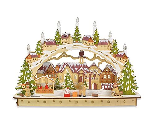 - Riffelmacher 76348 Schwibbogen Winterland, van hout met 15 leds, ca. 45 x 32 cm.