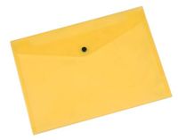Envelop Q-CONNECT Envelop portemonnee Drukknop PP A4 172 micron Transparant Geel