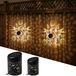 OEM Zonne-energie lantaarns, 2 stuks, met motieven van zonnebloemen en kolibries, warm wit licht