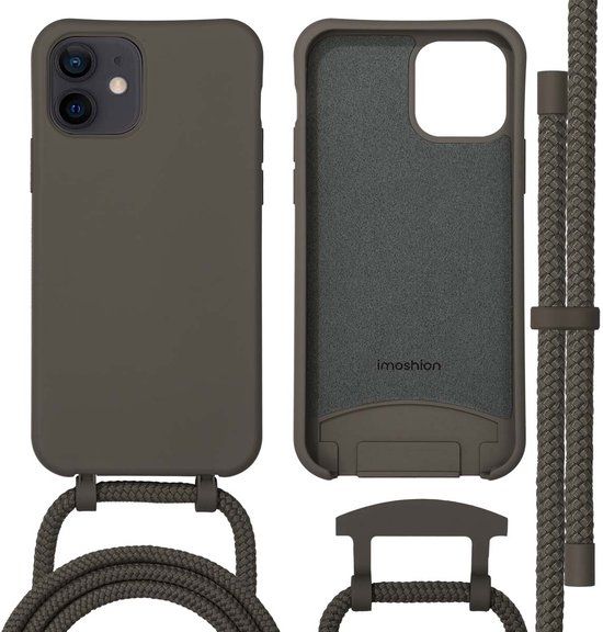 imoshion Color Backcover met afneembaar koord met MagSafe voor de Apple iPhone 12 (Pro) - Black Coffee