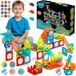 Ricokids RK-763 Serie - Blocs magnétiques avec éclairage - Set XL - Coloré - Éducatif