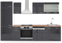 Vicco R-Line Complete keukeneenheid – 300 cm, WB Eik Antraciet hoogglans/wit