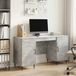 Maison Exclusive Bureau Gris Béton 142,5 X 50 X 75 Cm Bois D'Ingénierie