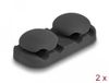 Delock Support de câble avec 4 passages adhésif noir set 2 pièces