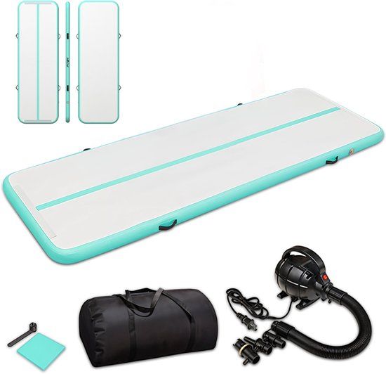 Fitby Airtrack 3 meter - White - Gymnastics Mat - Includes Electric Pump