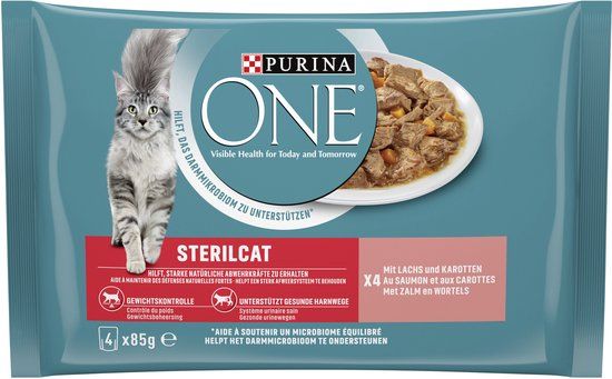 Purina One Adult 4x85 g - Zalm & Wortel