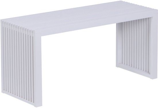 Merkloos Relaxdays Bankje Bamboe - 43x90x33 cm - Wit