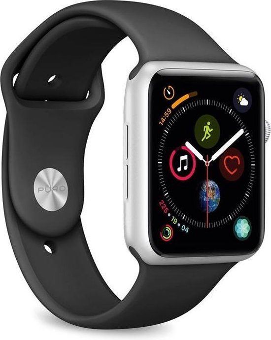 PURO ICON Apple Watch Band Zwart Silicone