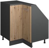 Vicco Rion Kast voor schuine wand Hoekkast – 75.6 x 81.6 cm met 1 deur Artisanaal eiken/antraciet