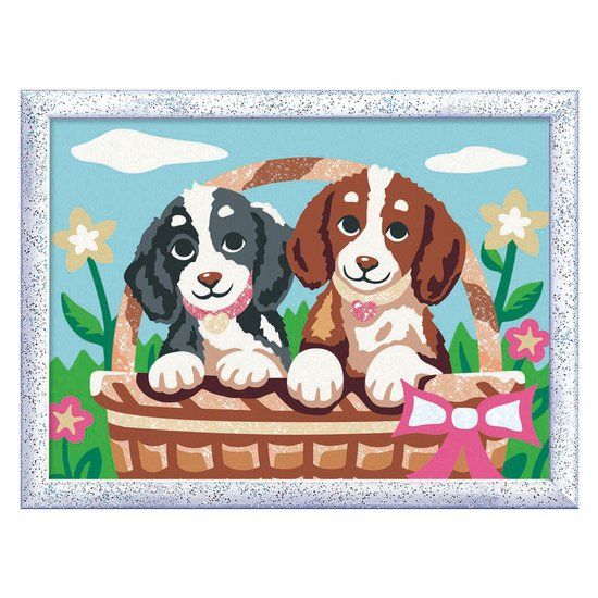 Ravensburger CreArt Schilderen op nummer honden in mandje