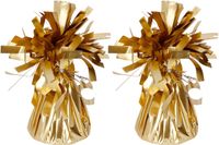 Folat Ballon gewichtjes - 2x - mat goud - 170 gram - helium ballontrosjes