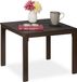 Merkloos Balkontafel met houtlook - 39 x 52 x 48 cm - Stalen frame - Buitentafel - Bruin