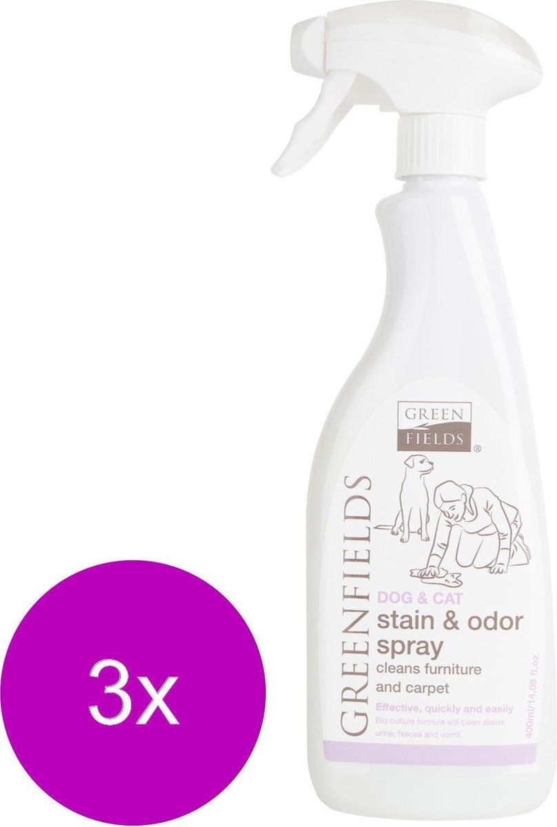 Greenfields Vlekverwijderingsspray - Hondenzindelijkstraining - 3 x 400 ml
