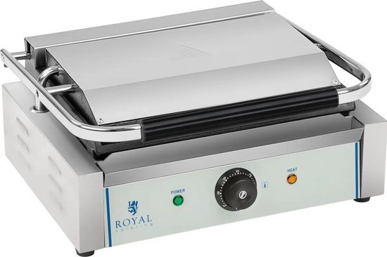 Royal Catering Contactgrill - geribbelde bovenste bakplaat - 2200 W