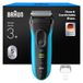 Braun Series 3 ProSkin 3040s Elektrisch scheerapparaat, met Precisietrimmer, Oplaadbaar en Draadloos Wet&Dry Scheerapparaat, Zwart/Blauw