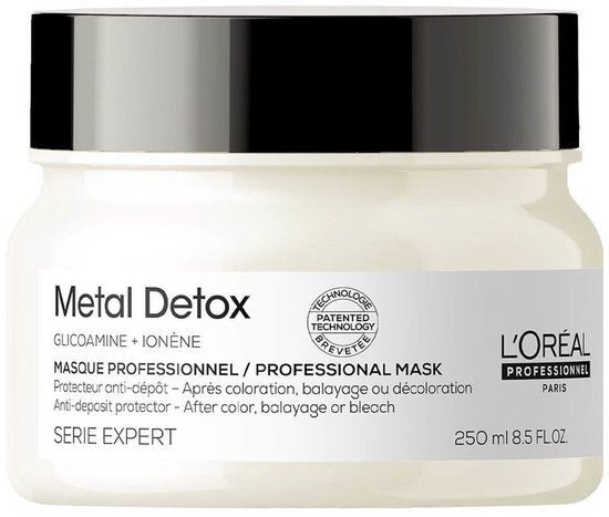 L'Oréal Professionnel Metal Detox Masker - 500ml - Serie Expert - Beschermt tegen haarbreuk en kleurverandering