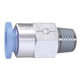 Ger. RIEGLER Ger. Terugslagklep »Blaue serie«, gew. naar de sluiting, R 1/2 a., voor slot-buiten-Ø 12 mm, werkdr. Maximale 10 bar, kunststof/MS vern.
