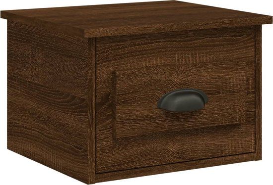 vidaXL Nachtkastje wandgemonteerd 41,5x36x28 cm bruin eikenkleurig