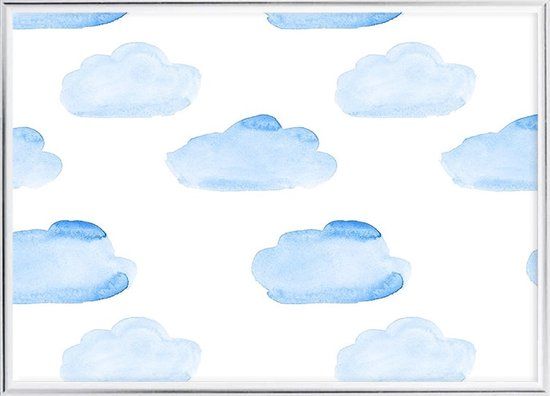 Posterdeco Poster - Metal Silver Frame - Pulled Clouds - 30x40cm