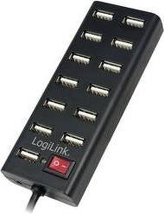 LogiLink USB2.0 13-Port USB2 Hub, Zwart