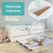 Kids Collective Lit enfant 70x140 / 80x160 cm Ensemble complet avec matelas et tiroir