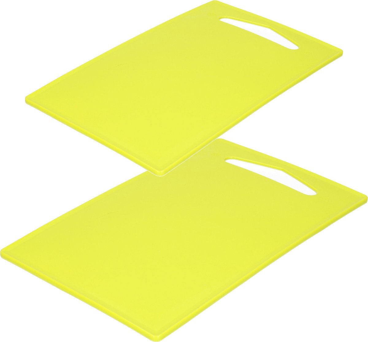 Forte Plastics Kunststof snijplanken set van 2x stuks lime groen 27 x 16 en 36 x 24 cm - Keuken/koken accessoires