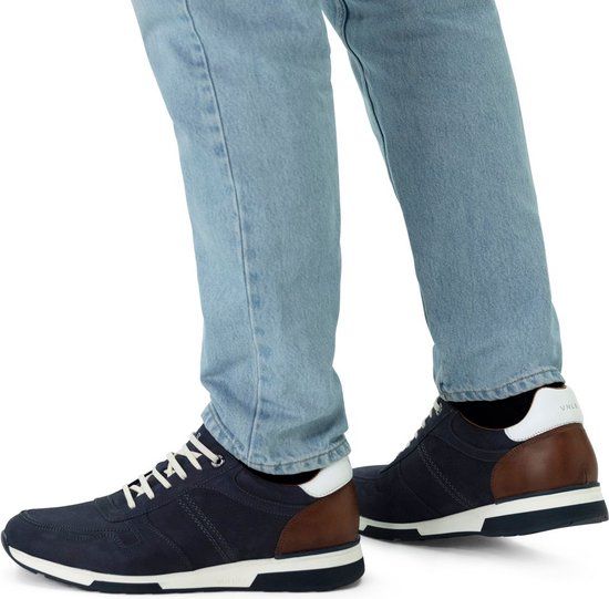 Van Lier - Heren - Blauwe nubuck sneakers - Maat 47