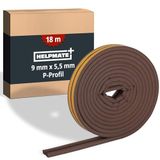 HELPMATE P-profiel afdichtstrip 9x5,5 mm – 18 m – Bruin