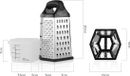 joeji's Kitchen Cheese Rasper 6-sided Handheld Grater with Storage Container and Lid