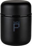 Pioneer Roestvrijstalen vacuüm geïsoleerde lekvrije voedselpod capsulefles, 6 uur warm en 24 uur koud, mat zwart, 400 ml