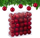 Merkloos / Sans marque Relaxdays Kerstballen Set van 50 - Ø 6 cm - Kunststof - Rood
