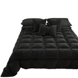 PETTI Artigiani Italiani - Dekbed van warm fluweel, winter, 260 x 270 cm, tweekleurig, zwart, dubbelzijdig dekbed, dekbed voor tweepersoonsbed, dekbed van fluweel, 350 g/m², gemaakt in Italië