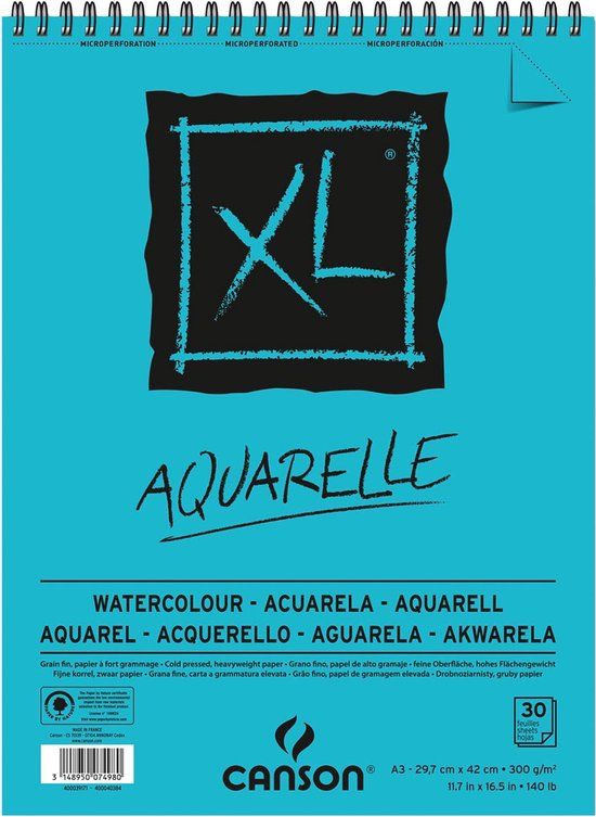 Canson Aquarelblok Aquarelle XL 300 g 30 Lakens 5 Stuks (29,7 x 42 cm)