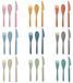Grande Ensemble de Couverts Réutilisables pour 9 Personnes, 27 Pièces en Couleurs Variées