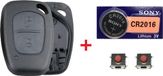 Avara+ bv boîtier de clé à 2 boutons avec micro-interrupteurs + pile CR2016 pour Opel Vivaro / Renault Kangoo / Renault Mégane / Renault Twingo