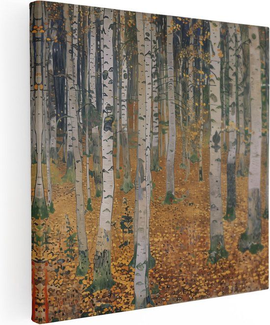 Artaza Canvas Schilderij Berkenbos - 40x40 cm - Canvas Print