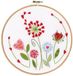 Vervaco PN-0171229 bloemen borduurverpakking met geborduurde frame, katoen, meerkleurig, ca. 20 x 20 cm/8" x 8"