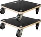 Roulettes pour meubles, lot de 2, dimensions 38x38 cm, capacité jusqu'à 250 kg, en bois, avec 4 roulettes