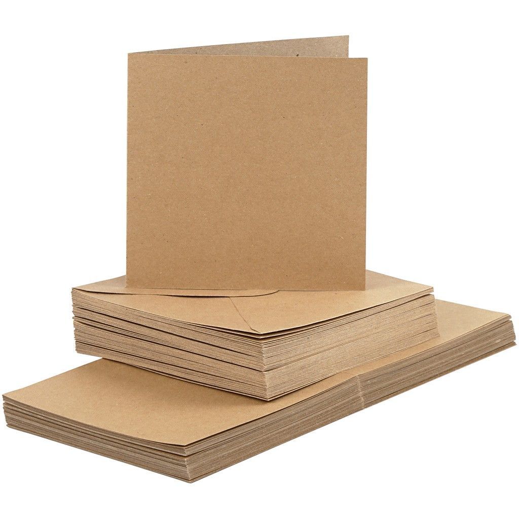 Creativ Company Kaarten & Enveloppen - 15x15cm - 50 stuks - Naturel
